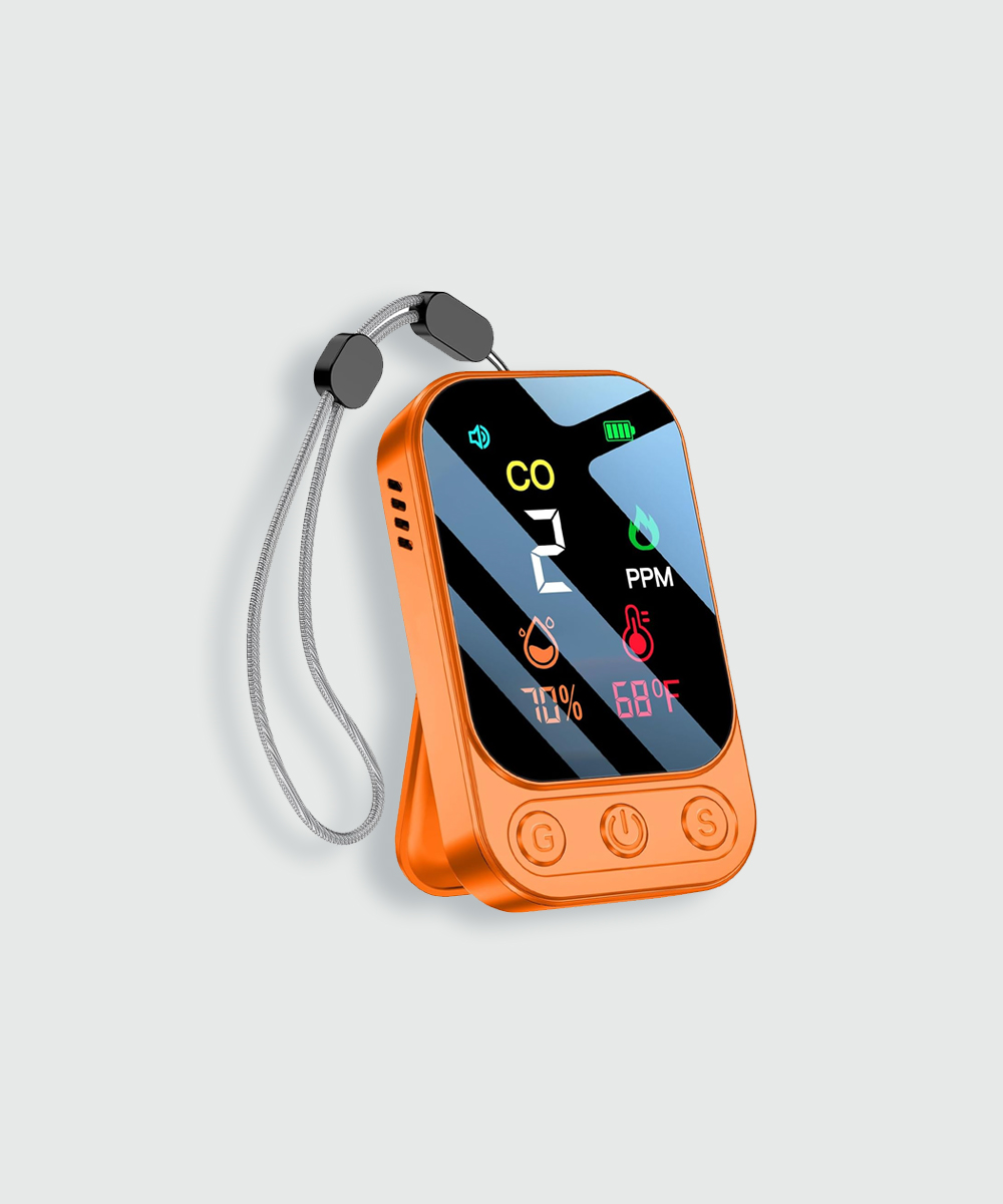 Portable Carbon Monoxide Detectors [3-in-1] Mini Size CO Monitor (Orange)